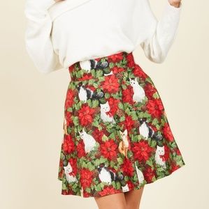 Modcloth Feeling playful Skirt in Christmas Cats